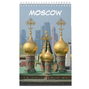 Calendário 12 meses Moscou, Rússia