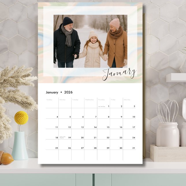 Calendário 12-Month Photo Calendar – Grandparent Gift (Personalized Photo Calendar)