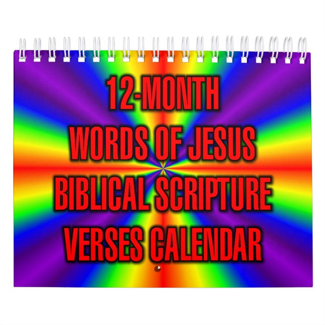 Calendário 12-Month Words of Jesus Biblical Scripture Verses (Capa)