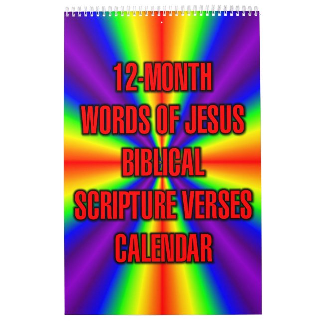 Calendário 12-Month Words of Jesus Biblical Scripture Verses (Capa)