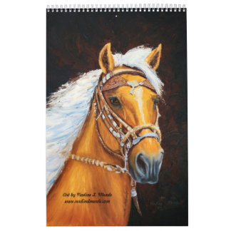 Calendário 12 pinturas do cavalo espiralam - limite por