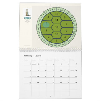 Calendário  13-Moon Turtle Calendar 2026 | Lunar Phases & Wat