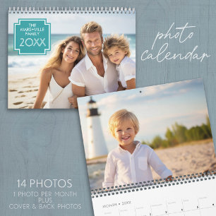 Calendário 14 Cobertura do Cheio de fotos - Adicione suas fot