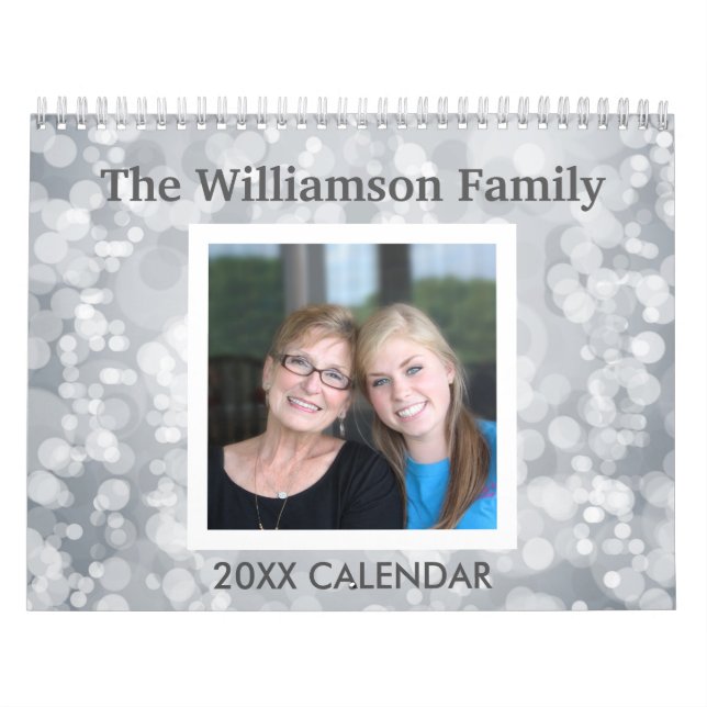 Calendário 17 Colagem de fotos com Padrões coloridos (Capa)