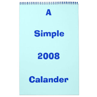 Calendário 2008, Calander, A, Simple