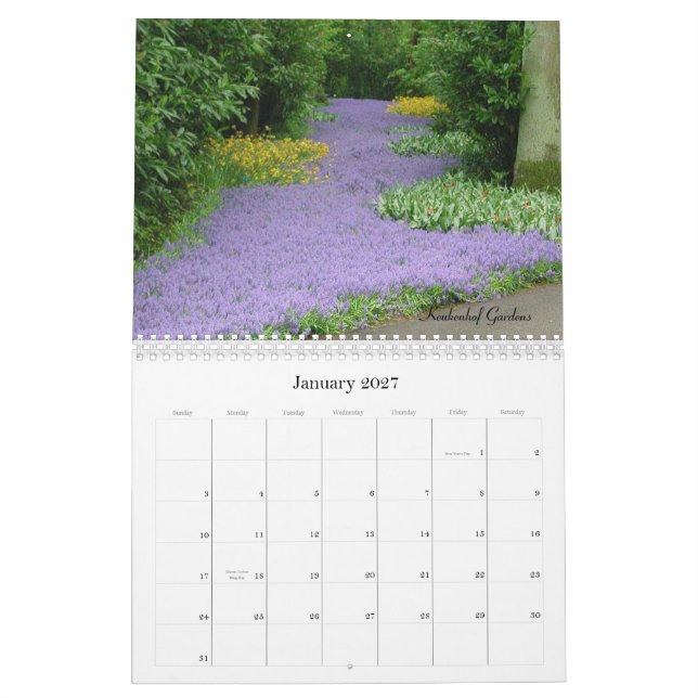 Calendário 2009 flores (Jan 2027)