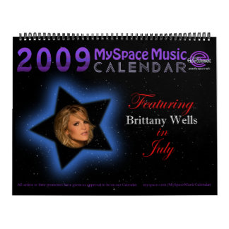 Calendário 2009 MYSPACEMUSICCALENDAR que caracterizam POÇOS