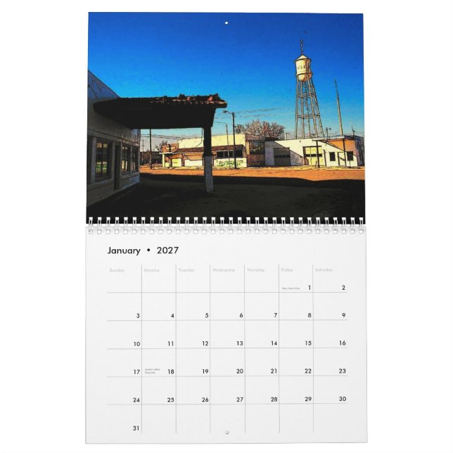 Calendário 2010 da rota 66 (Jan 2027)
