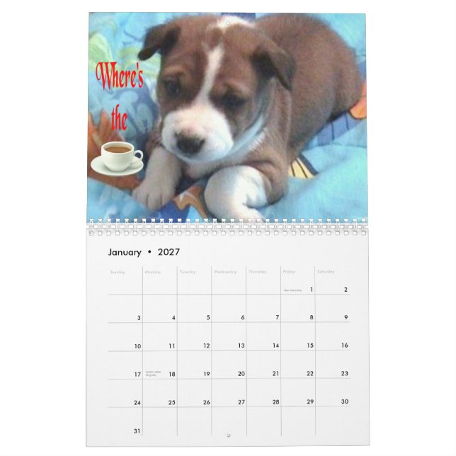 Calendário 2010 do filhote de cachorro de Basenji (Jan 2027)