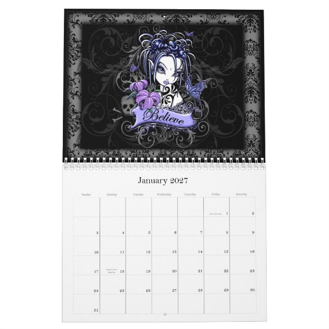 Calendário 2010 feericamente da arte da fantasia (Jan 2027)