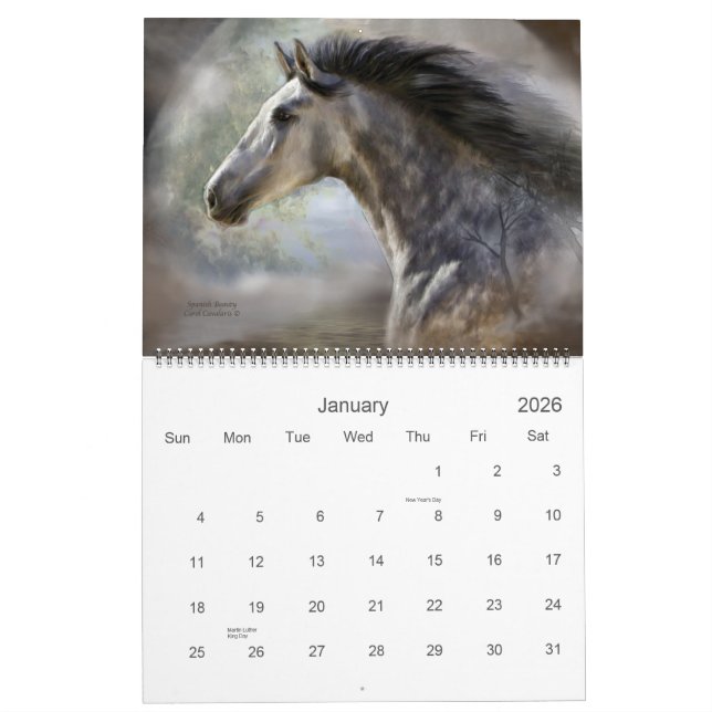 Calendário 2011 da arte dos cavalos (Jan 2026)