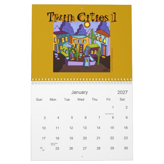 Calendário 2011 de Mulleneaux (Jan 2027)