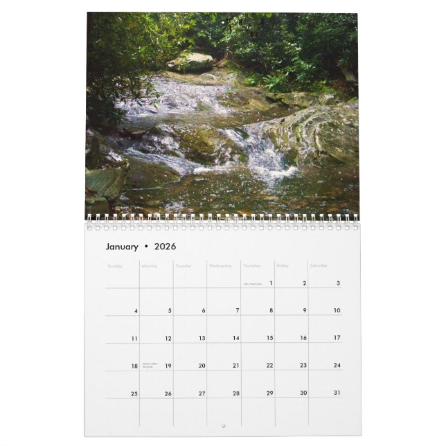 Calendário 2011: Montanhas Tranquil Blue Ridge (Jan 2026)