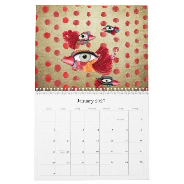 Calendário 2011 Transparência e cor caprichosos (Jan 2027)