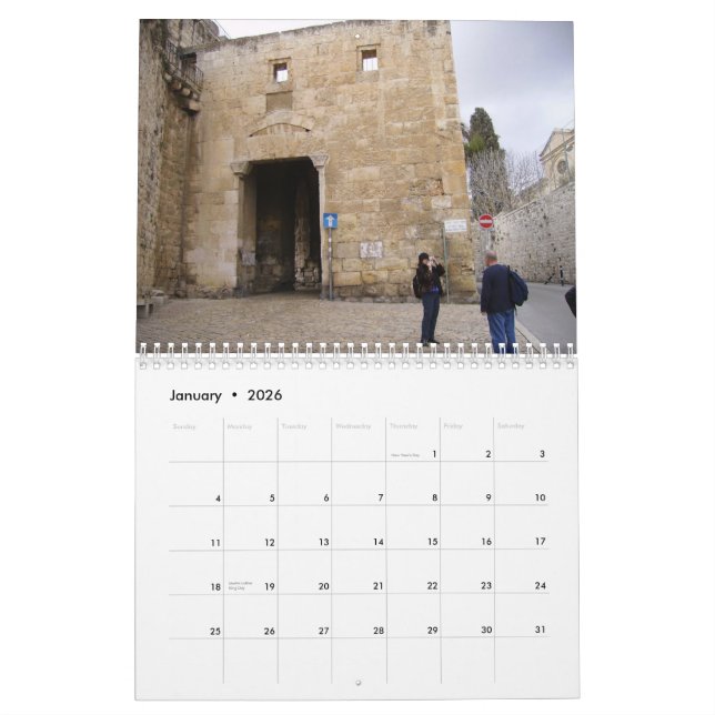 Calendário 2012 a cidade velha de Jerusalem (Jan 2026)