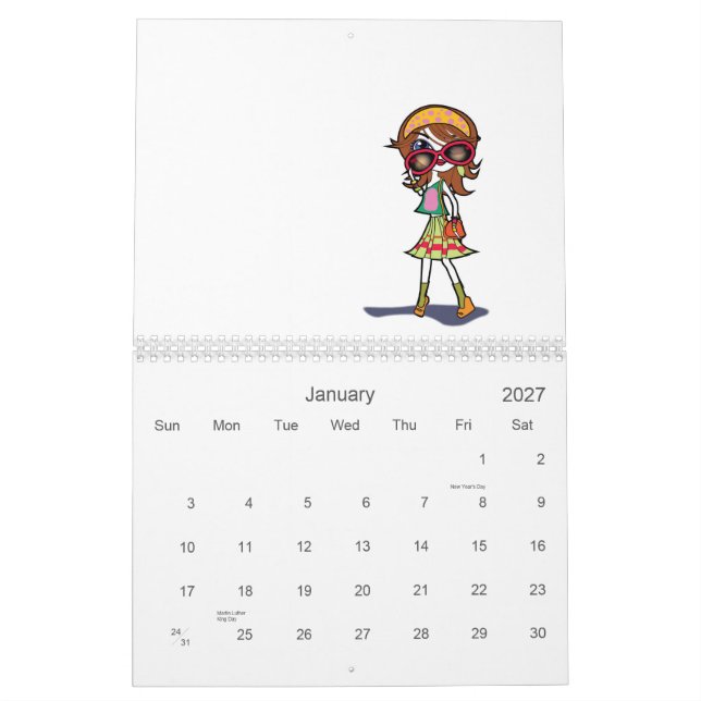 Calendário 2012 bonito (Jan 2027)