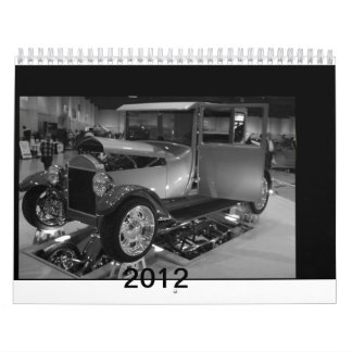 Calendário 2012 carros de ontem em preto e branco