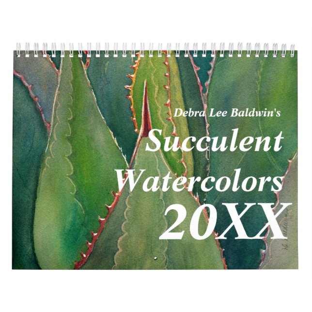 Calendário 2012 da aguarela dos Succulents (Capa)