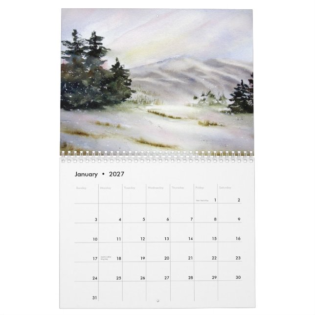 Calendário 2012 da aguarela por Lin Frye (Jan 2027)