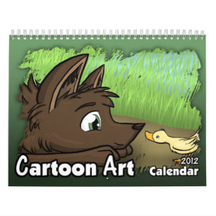 Calendário 2012 da arte dos desenhos animados