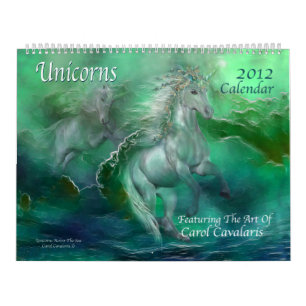 Calendário 2012 da arte dos unicórnios