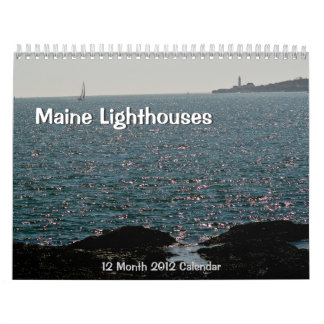 Calendário 2012 do farol de Maine