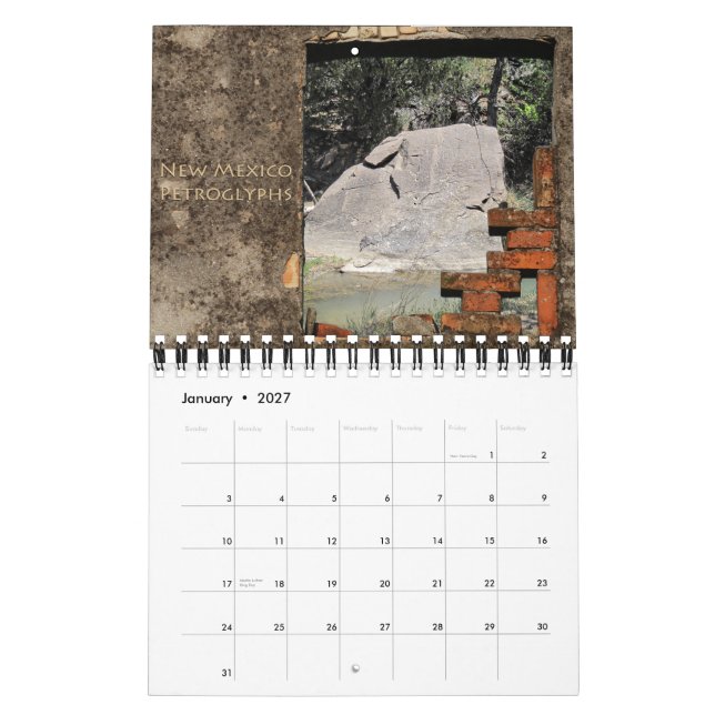 Calendário 2012 dos Petroglyphs de New mexico do (Jan 2027)