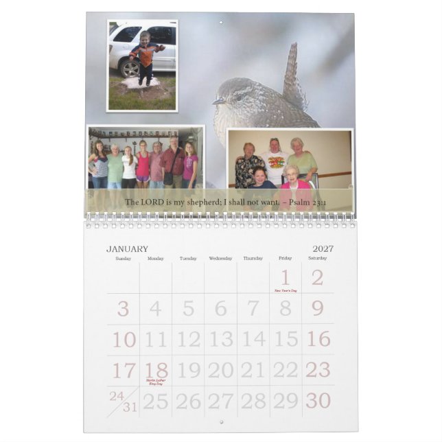 Calendário 2013 da família (Jan 2027)