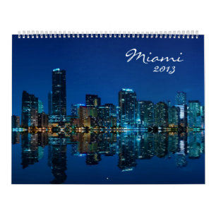 Calendário 2013 da foto da skyline de Miami
