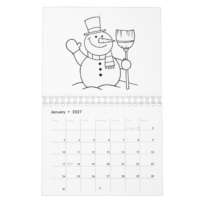 Calendário 2013 do livro para colorir (Jan 2027)