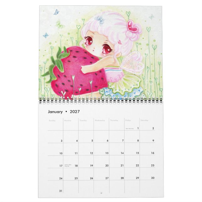 Calendário 2013 - Meninas bonitas do chibi do (Jan 2027)