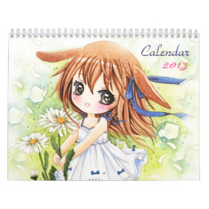 Calendário 2013 - Meninas bonitas do chibi do