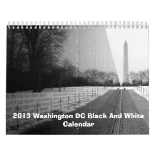Calendário 2013 preto e branco do Washington DC