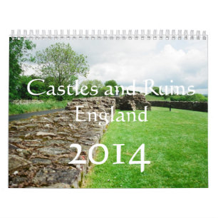 calendário 2014, castelos e ruínas em Inglaterra