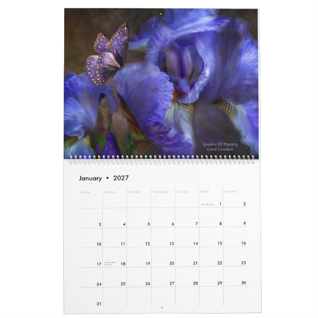 Calendário 2014 da arte da coleção 1 das íris (Jan 2027)