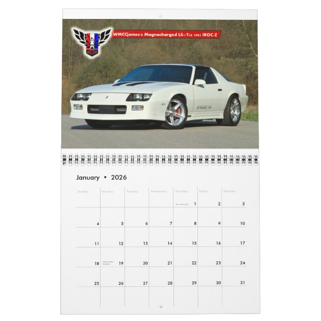 Calendário 2014 de Michigan FBody (12 meses) (Jan 2026)