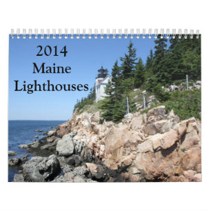 Calendário 2014 do farol de Maine