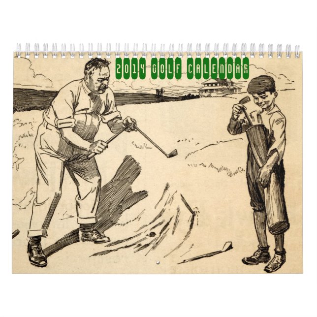 Calendário 2014 do golfe do vintage (Capa)