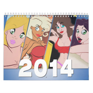 Calendário 2014 do Pin-Acima dos desenhos animado