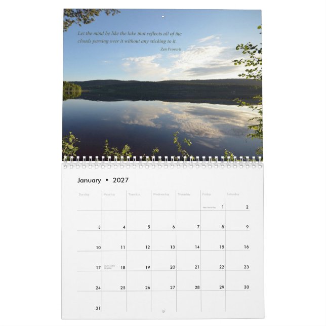 Calendário 2014 do zen (Jan 2027)