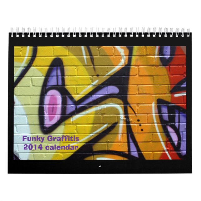 Calendário 2014 dos grafites do PRÊMIO de ZAZZLE (Capa)