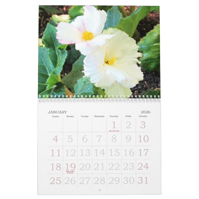 Calendário 2014 floral do jardim inglês (Jan 2026)