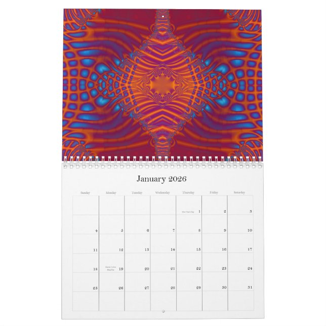 Calendário 2015 da arte do Fractal C (Jan 2026)