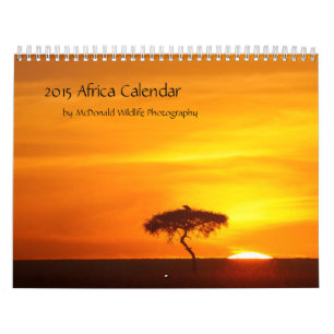 Calendário 2015 de África por animais selvagens