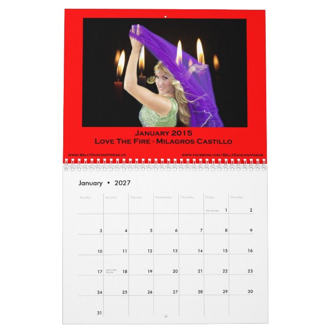 Calendário 2015 de Bellydance (Jan 2027)