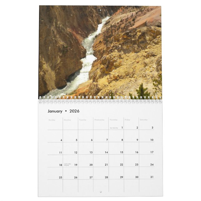 Calendário 2015 do parque nacional de Yellowstone (Jan 2026)