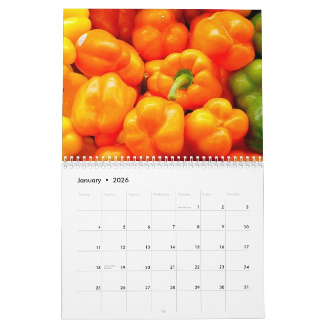 Calendário 2015 - fruta e vegetarianos (Jan 2026)