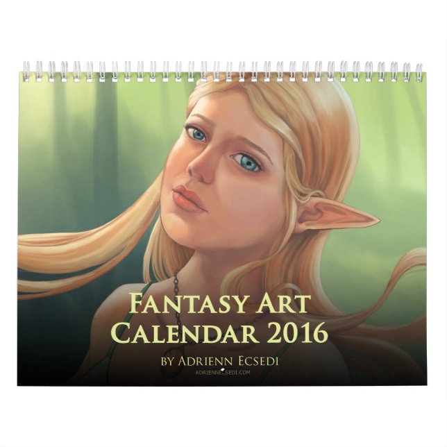 Calendário 2016 da arte da fantasia por Adrienn (Capa)