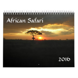 Calendário 2016 do safari de Tanzânia