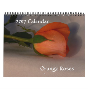 Calendário 2017-Rosas Laranja Calendário